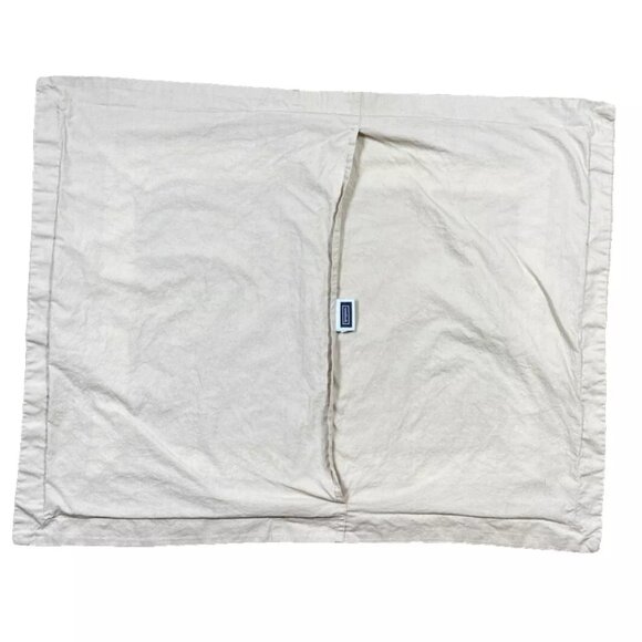 Springmaid Pair Pillowcases Shams Hotel Border Beige White Khaki Cotton High-End - Picture 3 of 4
